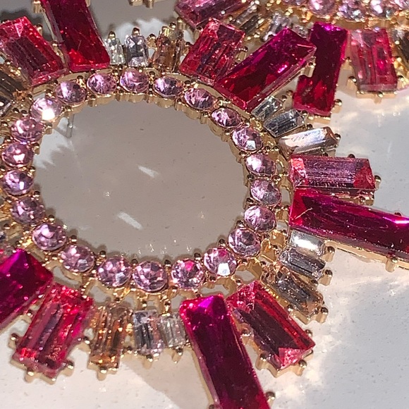 *As seen on Kyle Richards* Amina Muaddi BEGUM' CRYSTAL EMBELLISHED DISK EARRINGS - Picture 8 of 16